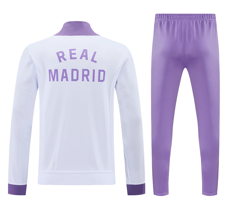 Real Madrid. Buzo Blanco/Púrpura 2025 (Cierre completo)