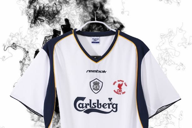 Liverpool. Camiseta Final Supercopa 2001-2002