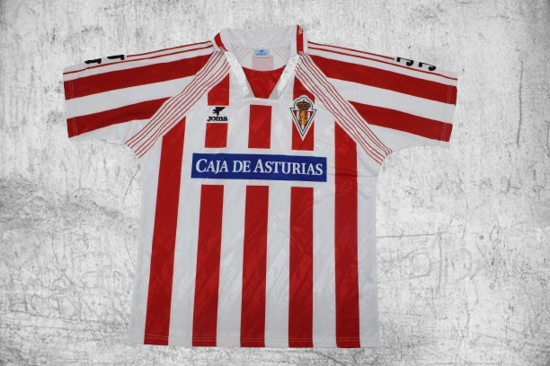 Sporting de Gijon. Camiseta local 1994-1995