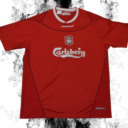 Liverpool. Camiseta local 2002-2004