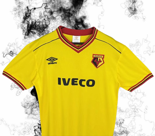 Watford. Camiseta local 1982-1985