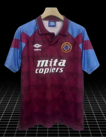 Aston Villa. Camiseta local 1990-1992 (Sin Estampado)