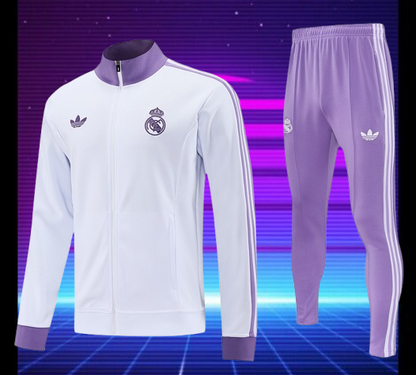 Real Madrid. Buzo Blanco/Púrpura 2025 (Cierre completo)